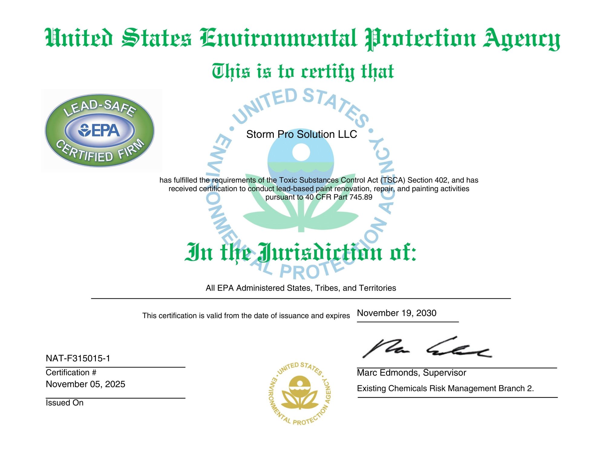 Storm pro cert